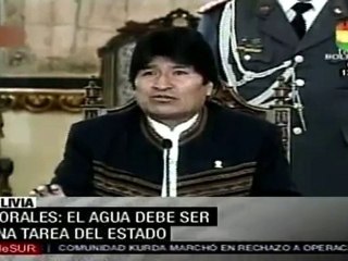 Morales: el agua debe ser una tarea de estado