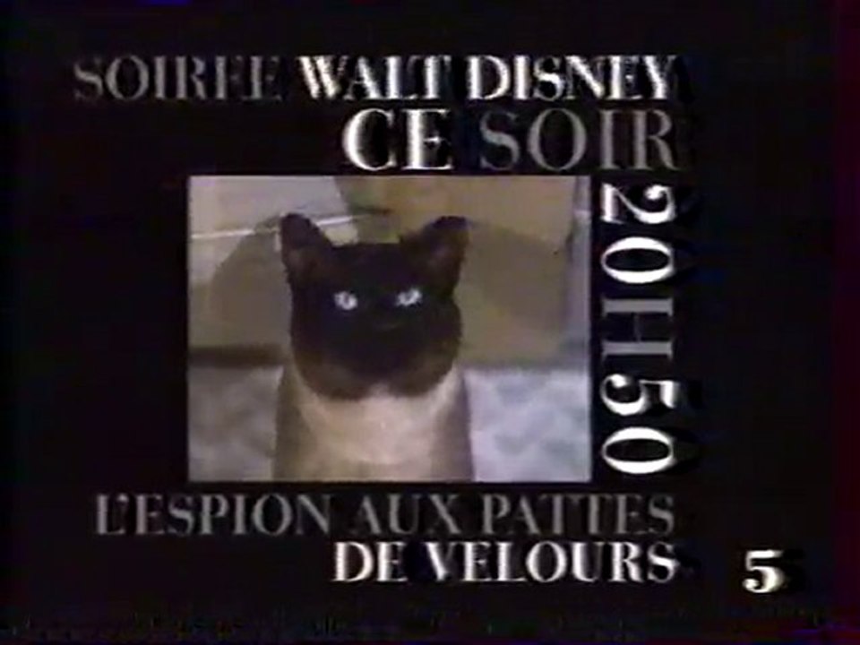 Bande Annonce  L'ESPION AUX PATTE DE VELOURS 1992 LA CINQ