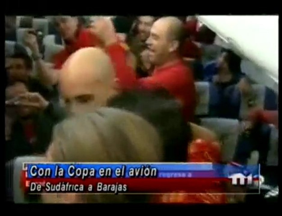 Una fiesta en el avión de España