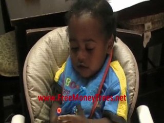 Raw and uncut: Baby Almost shoots himself in the face.