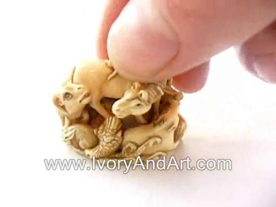 Mammoth Ivory Netsuke The Zodiac - Horse Year