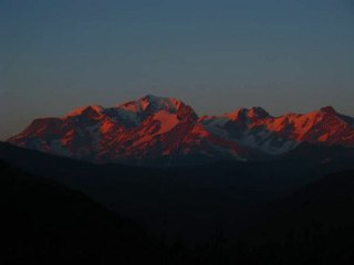 Coucher de soleil sur le Mont Blanc