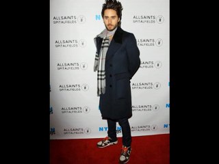 Jared Leto Wearing BurBerry Men Scarf