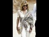Madonna Wearing Printed Scarf
