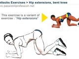 Buttocks exercises for woman   Hip extensions, bent knee