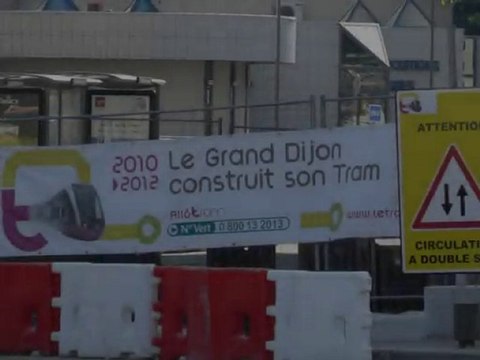 Tramway Dijon travaux d'aménagement