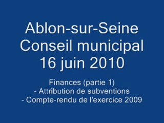 CM 16 juin 2010 Finances 1