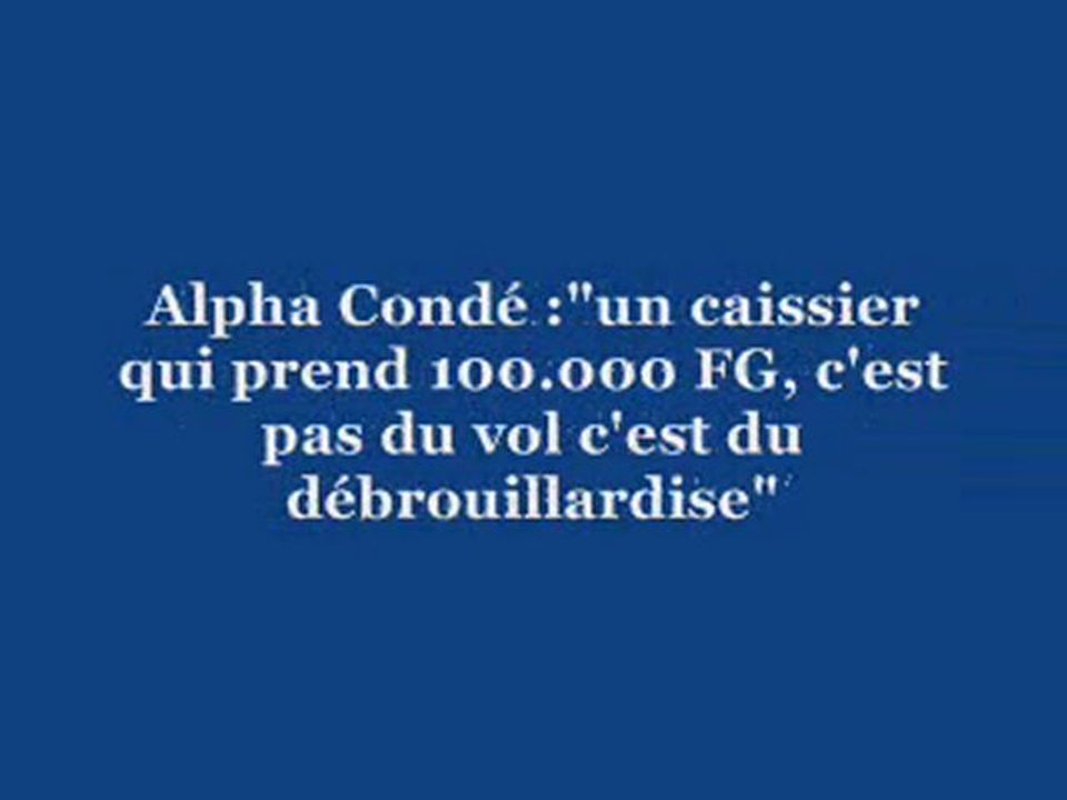 En Guinée pour Alpha Condé le vole, c'est du débrouillardise