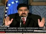 Maduro: siempre hemos certificado los datos otorgados por Co