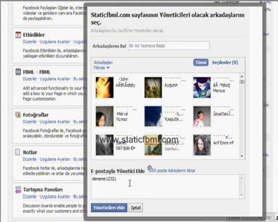 Facebook Sayfaya Admin Ekleme Çıkartma