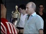 Putin attends bare knuckle fight with Van Damme