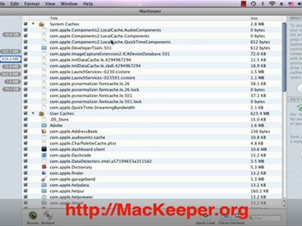 MacKeeper Demo: Cleaners