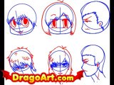 How to draw chibi faces, step by step