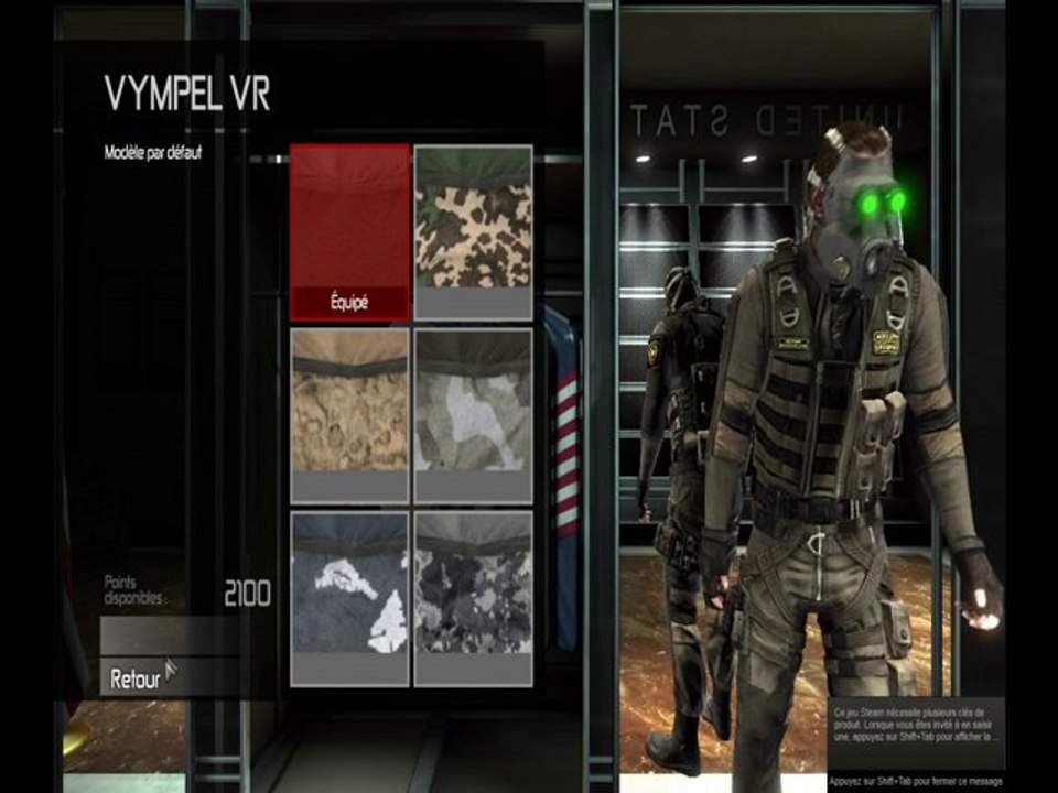 Splinter Cell: Conviction personnalisation des costumes