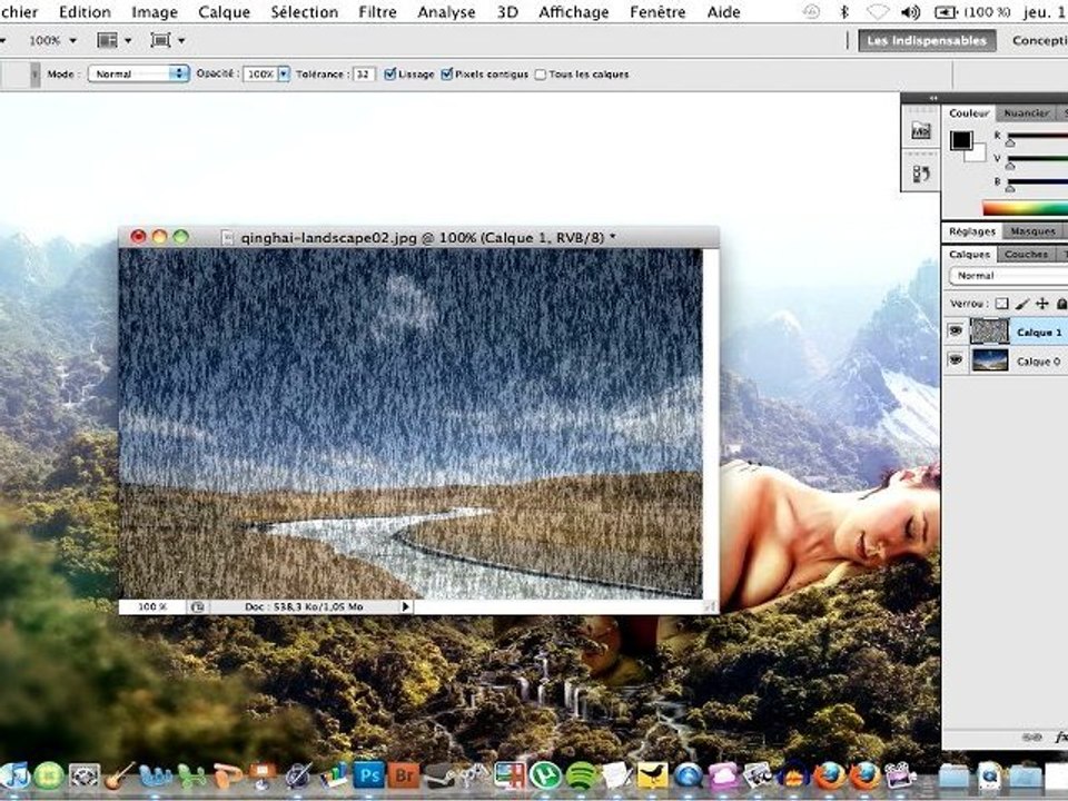 Photoshop CS5 : Appliquer un rain effect sur une image