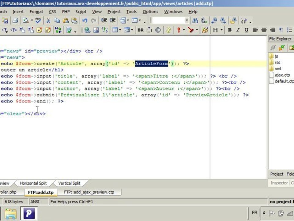 CakePHP et Ajax avec JQuery