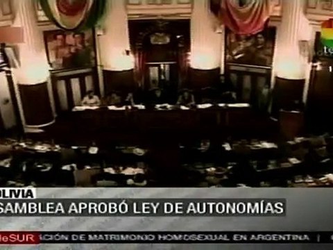 Bolivia aprobó Ley de Autonomías, vital para el proceso de