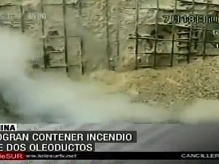 Contienen incendio de oleoductos en China