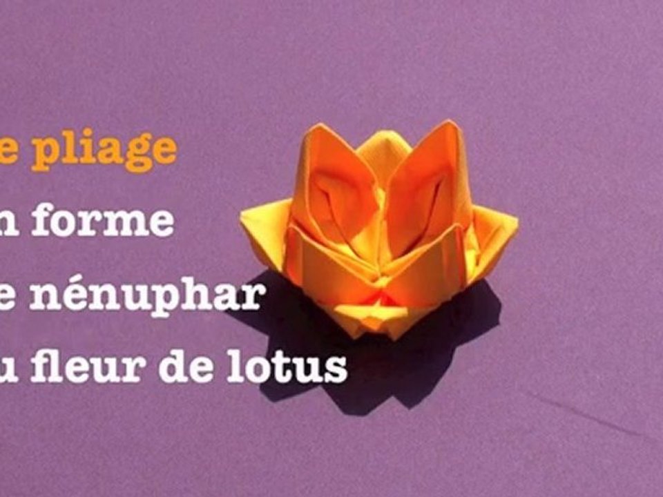 Pliage de serviettes nénuphar / fleur de lotus