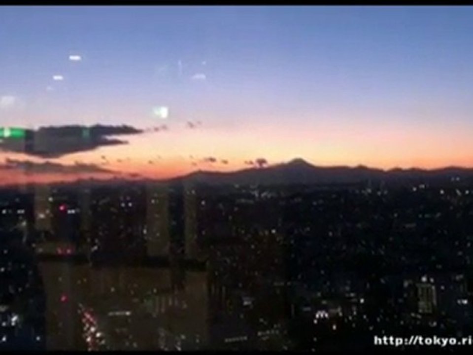 惠比壽遠望富士山日落