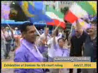 Iranians celebrate the US court ruling against te