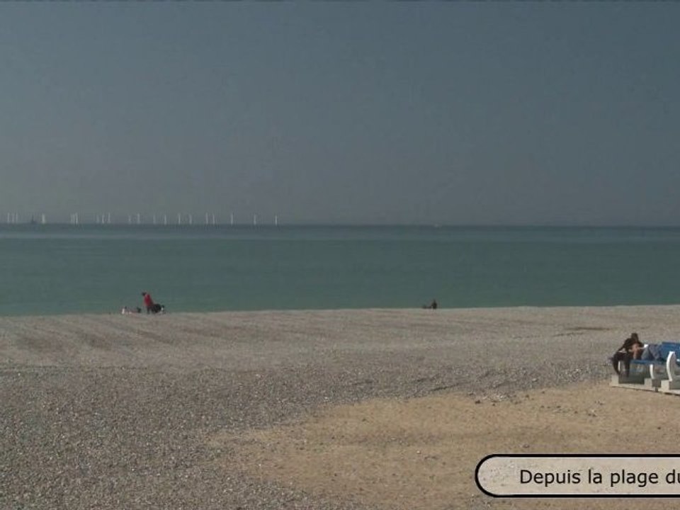 Point de vue depuis la plage du Tréport