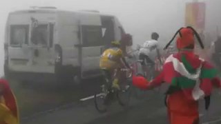 Contador et Schleck dans le Tourmalet
