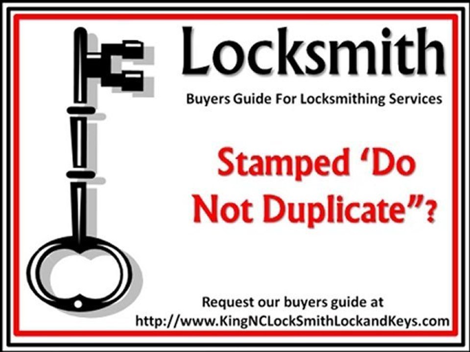 Do Not Duplicate King NC Locksmith