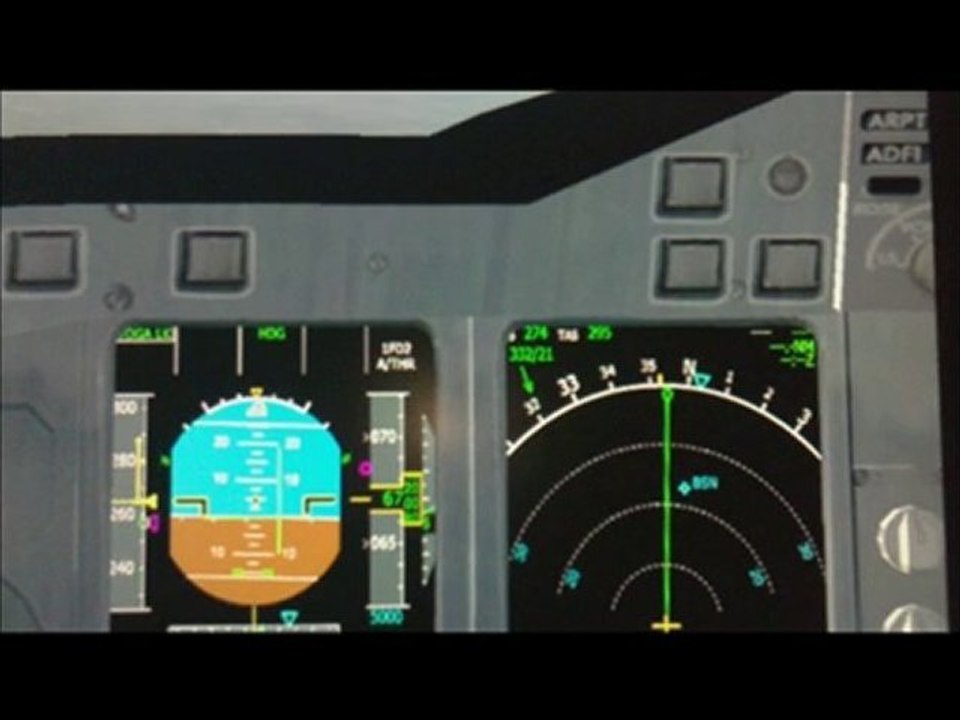 atterissage A380 (orage au dessus de LFPG)