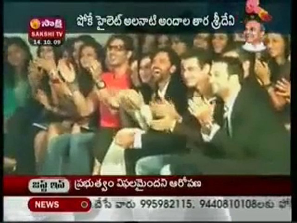 Genelia and sridevi on ramp at HDIL at grand hyatt Mumbai