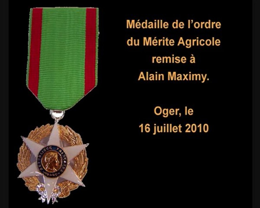 Alain Maximy reçoit le mérite agricole