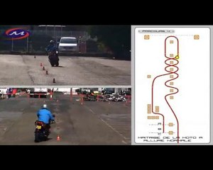 Evitement gauche  plateau  la moto à allure normale