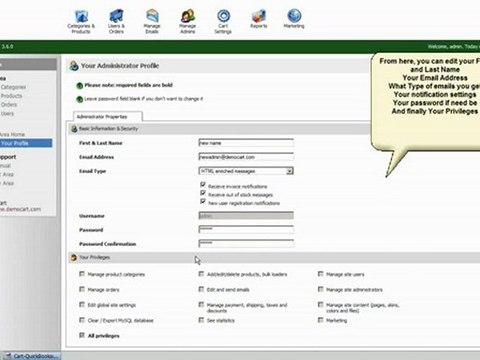 Shopping Cart software :Pinnacle Cart: Updating your admin