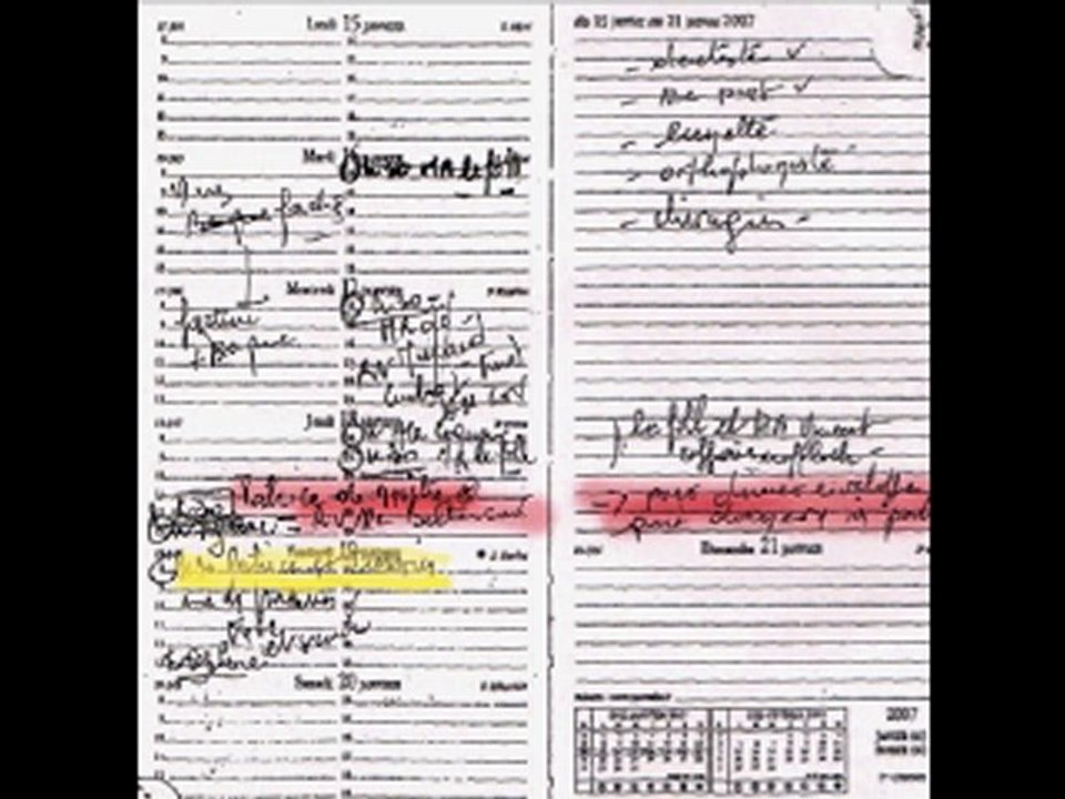 L'agenda qui accuse Woerth et Maistre (Bettencourt)