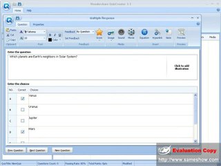 Tutorial on How to Create a Multiple Response Quiz
