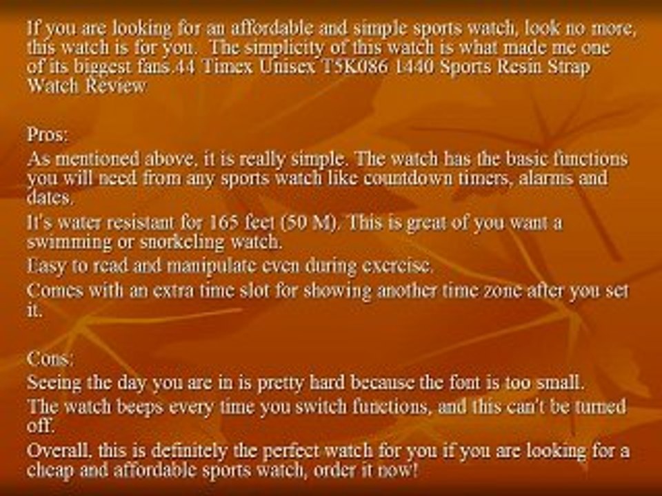 Timex Unisex T5K086 1440 Sports Resin Strap Watch