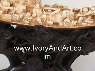 160 Cm of Mammoth Ivory Carvings Assorted Gods Big Tusk