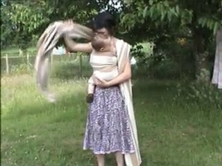 Croisé enveloppé avec écharpe tissé