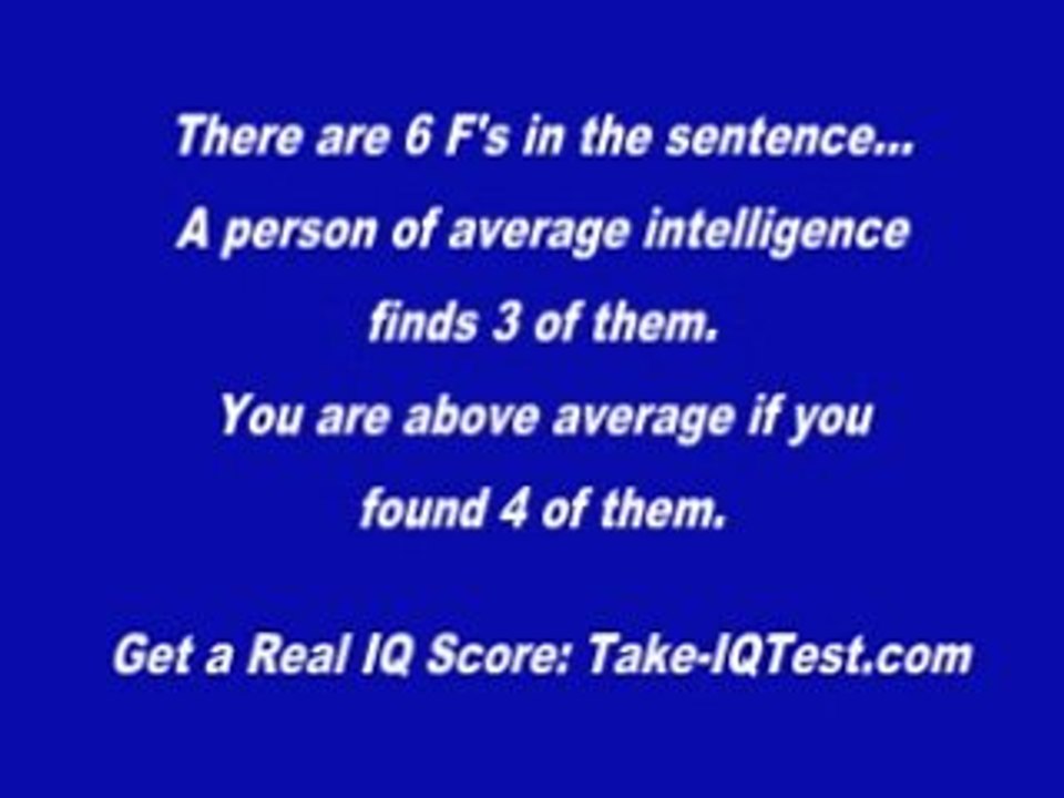 10 Second IQ Test 2010
