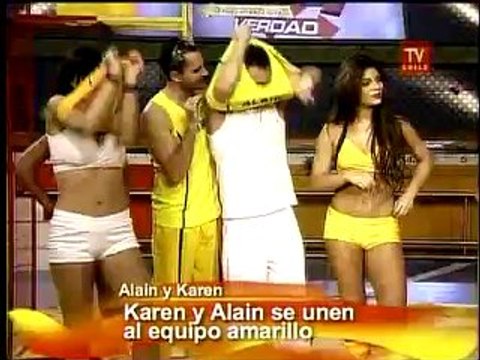 Calle 7 - Alain y Karen Paola al equipo amarillo