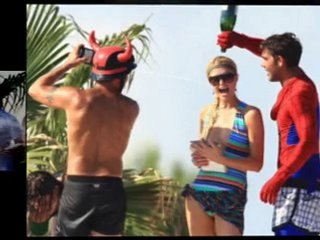 Champagne Battle for Paris Hilton in Saint Tropez