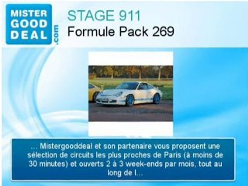 Stage de pilotage sur STAGE 911 Formule Pack 269