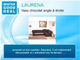 Canapé convertible, angle LAURENA tissu chocolat angle à d