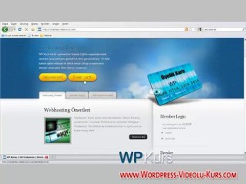 WP Kurs site kumak Wordpress Videolu Kurs