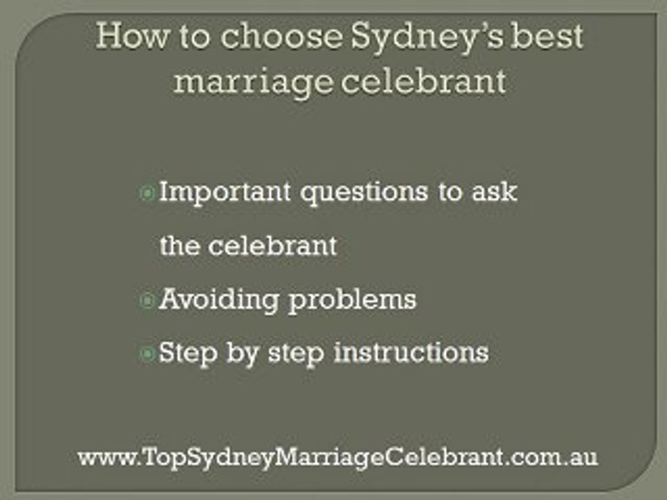 Sydney Civil Celebrant  - finding the right civil marriage