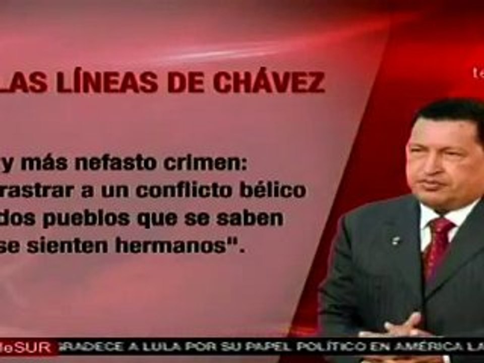 Colombia busca enfrentar a dos pueblos hermanos: Chávez