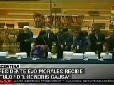Universidades argentinas dan honoris causa a Evo Morales