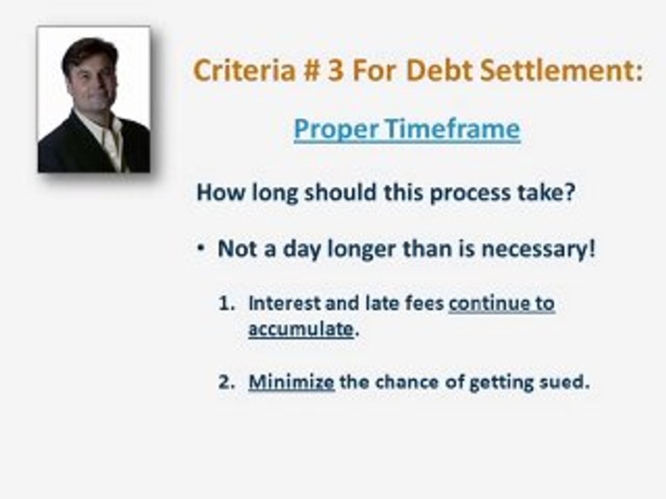 Credit Card Settlement Criteria (# 3 of 3)