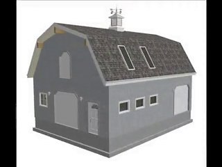 G440  28' x 36' x 10' Gambrel Barn Workshop Plans