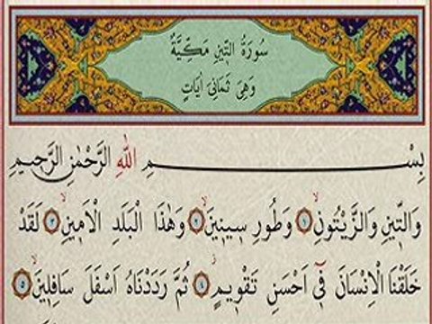 KURAN I HAKİM İN AÇIKLAMALI MEALİ TİN SURESİ